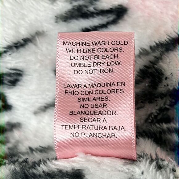 Juicy Couture Robe Sleepwear S/M Watercolor Logo Short with Tie Pink White Black - Picture 11 of 11